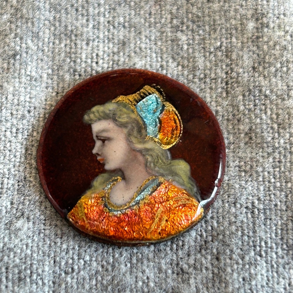 Limoges Enamel Portrait Plaque R Pestourie MOF Foil Painting Signed French